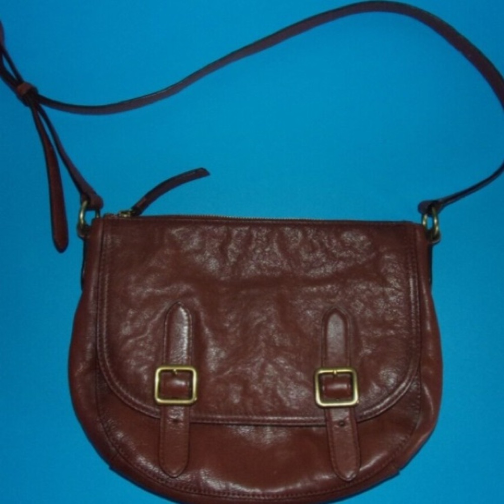 Frye Brown washed Leather Crossbody Bag